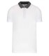 Tweekleurige herenpolo jersey wit grijs
