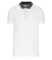Men's two-tone jersey polo shirt white grey