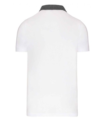 Tweekleurige herenpolo jersey wit grijs