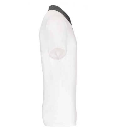 Tweekleurige herenpolo jersey wit grijs