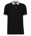 Polo piqué bicolore homme noir gris