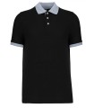Men's two-tone piqué polo shirt black grey