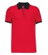 Men's two-tone piqué polo shirt red black