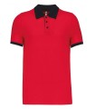 Men's two-tone piqué polo shirt red black