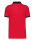 Polo piqué bicolore homme light rouge noir