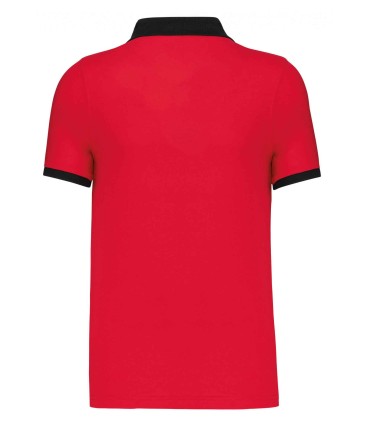 Men's two-tone piqué polo shirt red black