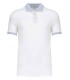Polo piqué bicolore homme light blanc gris