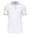 Men's two-tone piqué polo shirt white grey