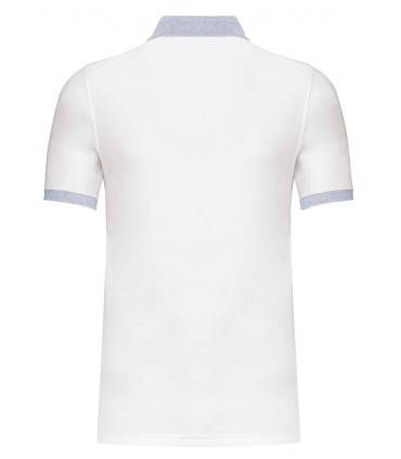 Men's two-tone piqué polo shirt white grey