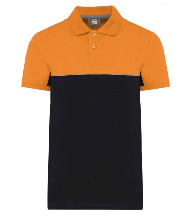 Ecologische unisex polo met korte mouwen orange zwart