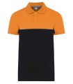 Polo écoresponsable manches courtes orange noir