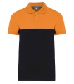 Unisex eco-friendly short sleeve polo shirt orange black