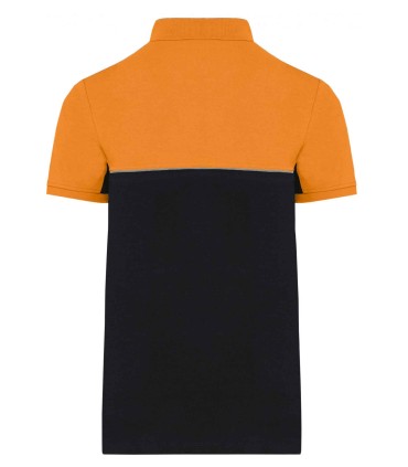 Unisex eco-friendly short sleeve polo shirt orange black