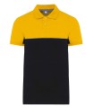 Unisex eco-friendly short sleeve polo shirt black yellow