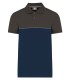 Polo écoresponsable manches courtes navy gris