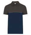 Unisex eco-friendly short sleeve polo shirt navy grey