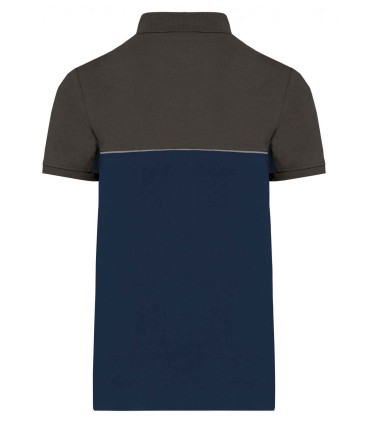 Ecologische unisex polo met korte mouwen navy grijs