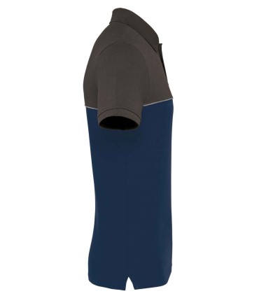 Ecologische unisex polo met korte mouwen navy grijs
