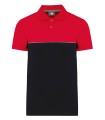 Unisex eco-friendly short sleeve polo shirt black red