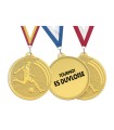 100 Football Medals 50mm + ribbons + labels