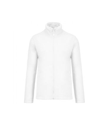 Full zip microfleece jacket White