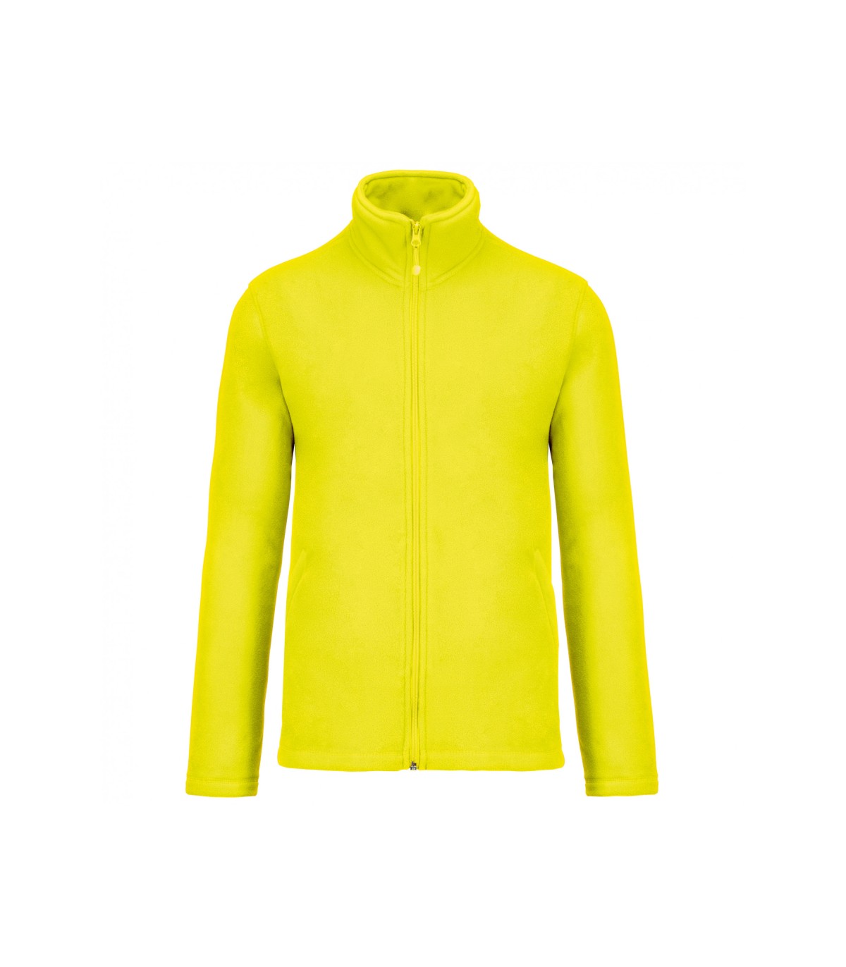 Full zip microfleece jacket yellow fluo
