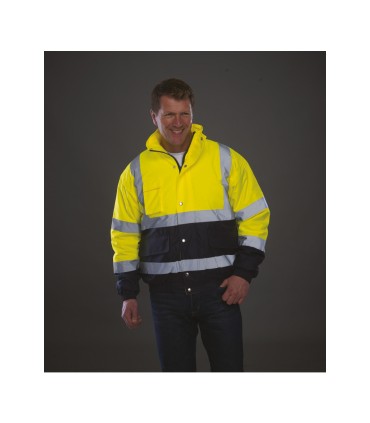 Hi-Vis Two Tone Bomber Jacket yellow - navy