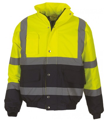 Hi-Vis Two Tone Bomber Jacket yellow - navy