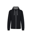 Men's contrast hooded full zip sweatshirt dark grey