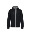 Men's contrast hooded full zip sweatshirt dark grey