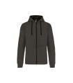 Men's contrast hooded full zip sweatshirt grey dark