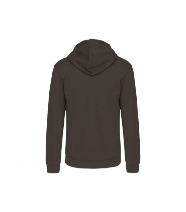Sweat-shirt zippé capuche contrastée gris - noir