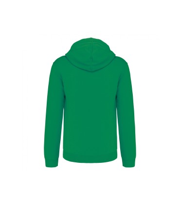 Sweat-shirt zippé capuche contrastée vert - blanc