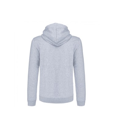 Sweat-shirt zippé capuche contrastée gris - navy