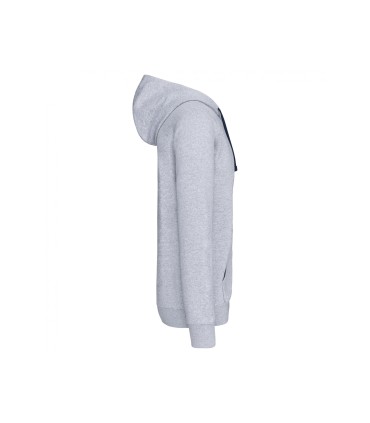 Men's contrast hooded full zip sweatshirt grey - navy