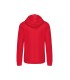 Men's contrast hooded full zip sweatshirt rouge - blanc