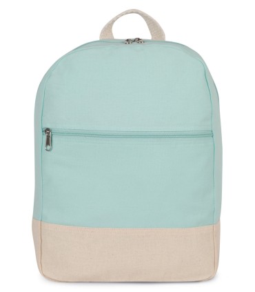 Essential backpack in cotton: Ice Mint - Natural