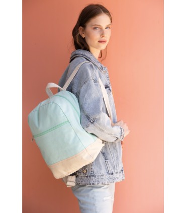 Sac à dos essentiel en coton: Cumin Yellow / Navy