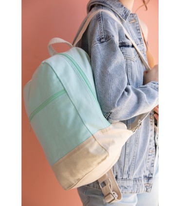 Sac à dos essentiel en coton: Cumin Yellow / Navy