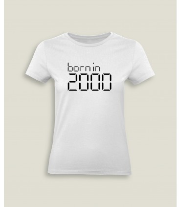 T-Shirt Vrouw Ronde kraag Born In ...