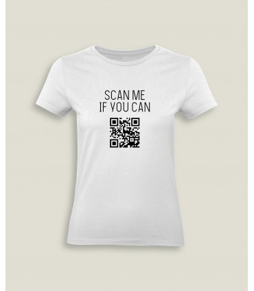 T-Shirt Vrouw Ronde kraag Scan me if you can