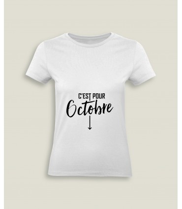 T-Shirt Vrouw Ronde kraag C'est pour...