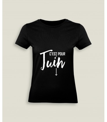 T-Shirt Vrouw Ronde kraag C'est pour...