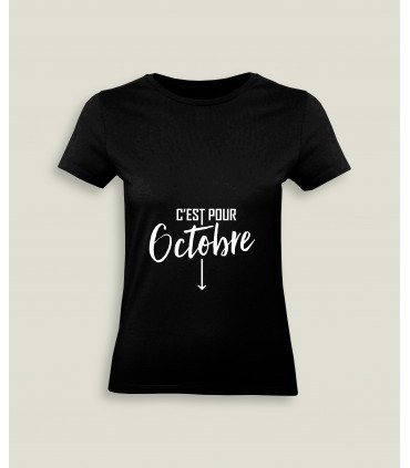 T-Shirt Vrouw Ronde kraag C'est pour...