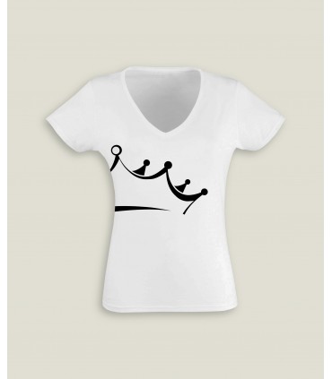 T-Shirt Femme Col-V Queen Crown