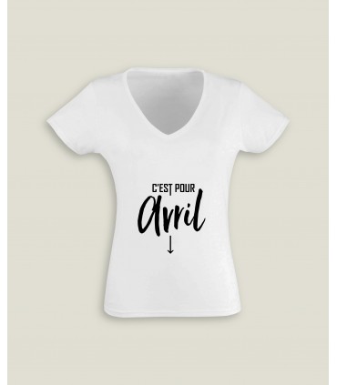 T-Shirt Femme Col-V C'est pour...