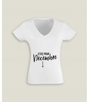 T-Shirt Vrouw V-Hals C'est pour...