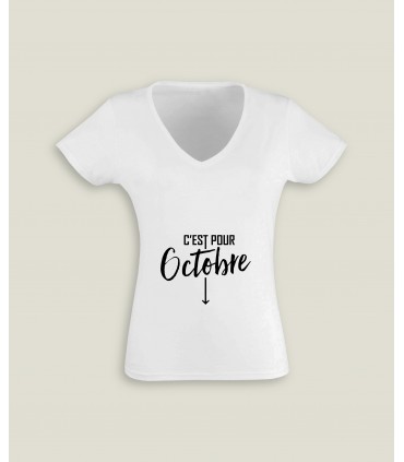 T-Shirt Femme Col-V C'est pour...