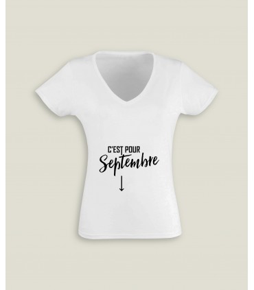 T-Shirt Vrouw V-Hals C'est pour...