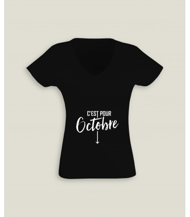 T-Shirt Vrouw V-Hals C'est pour...
